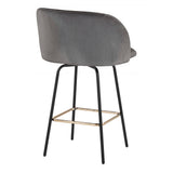 Fran - Glam Fixed-Height Swivel Counter Stool (Set of 2)