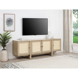 Kimpton - 4 Door Cane TV Stand Media Console - Beige