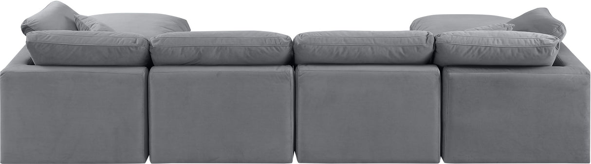 Indulge - Velvet 6 Piece Modular Double Chaise Sectional