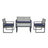 4 Piece Patio Furniture Set With Acacia Wood Table Top And Cushions