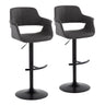 Vintage Flair - Mid-Century Modern Adjustable Swivel Barstool (Set of 2) - Charcoal Fabric