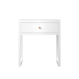 Nightstand With Drawer, Minimalist Bedside Table, Compact End Table For Bedroom - White