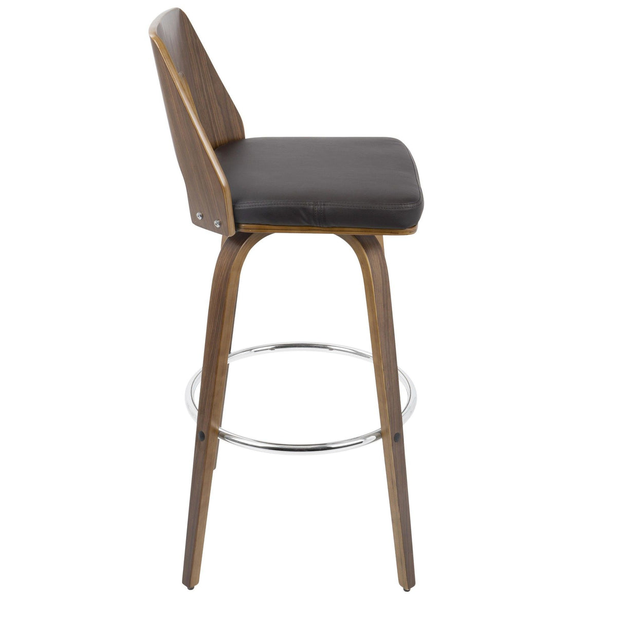 Trilogy - Barstool (Set of 2) - Walnut And Brown Faux Leather