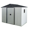 8Ft X 4Ft Outdoor Metal Storage Shed With Window And Metal Foundation For Backyard, Patio, Lawn