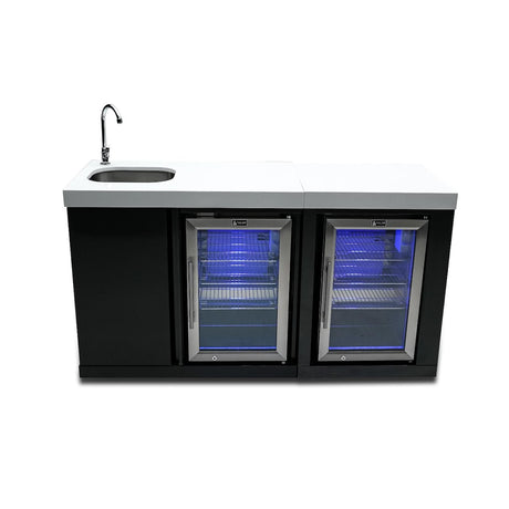 Mont Alpi Beverage Center & Fridge Cabinet - Black Stainless Steel - MA-BEVBSSFC