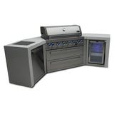 Mont Alpi Deluxe Series 9.5 Ft U-Shaped Propane Outdoor Kitchen Island w/ Side Burner & Fridge - MAi805-D45FC