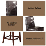 Britney - 20" Counter Height Chair (Set of 2) - Espresso Synthetic Leather & Walnut