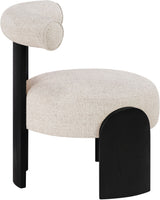 Calder - Linen Textured Fabric Upholstered Accent Chair - Painted Black Base