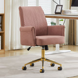 Ergonomic Mid-Back Office Chair With Gold Base