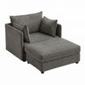 Oversized Deep Seat Accent Chair With Matching Storage Ottoman & Throw Pillows