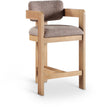 Sacha - Linen Stool With Natural Base