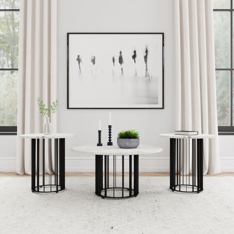 Haven - Round Marble Coffee Table Set