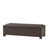 Santiago - Wicker Storage Bench - Brown Multi