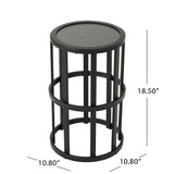 Outdoor Powder Coated Side Table - Gray