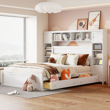 Bed With All In One Cabinet, Shelf And Sockets