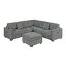 Upholstered L - Shaped 4 Piece Sectional Set With USB, Cocktail Ottoman