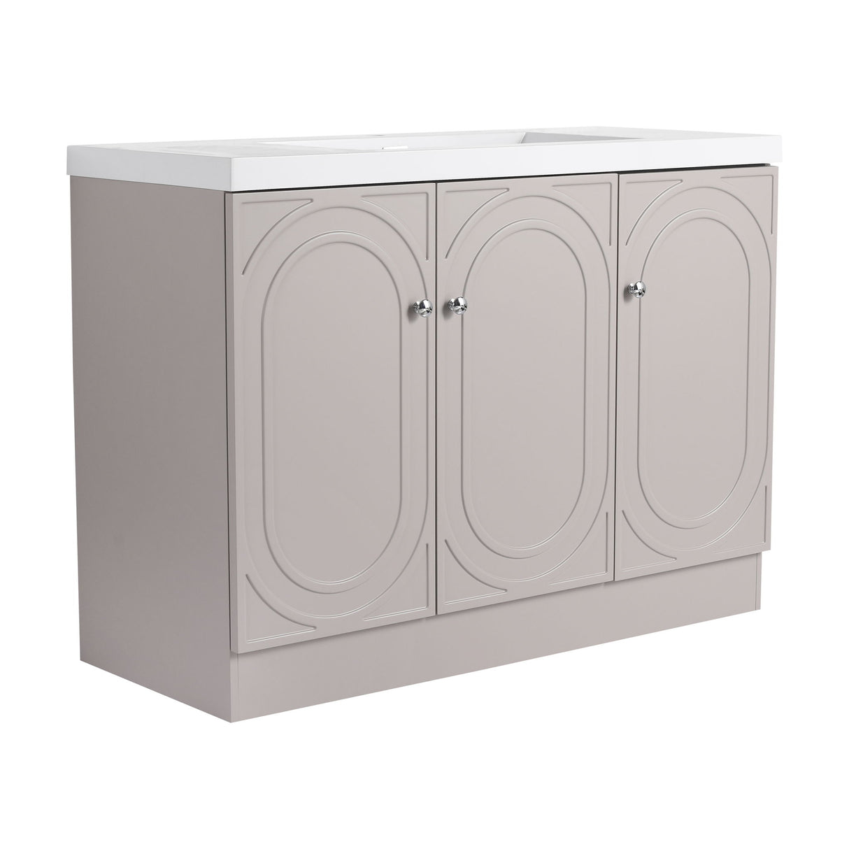 Contemporary Freestanding Bathroom Vanity With Resin Sink & Soft-Close Cabinet Doors