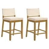 Yaneli - Contemporary Natural Wood Counter Height Kitchen Bar Stool