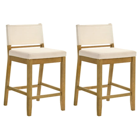Yaneli - Contemporary Natural Wood Counter Height Kitchen Bar Stool