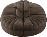 Rummi - Oval Velvet Performance Fabric Upholstered 6 Piece Modular Sectional