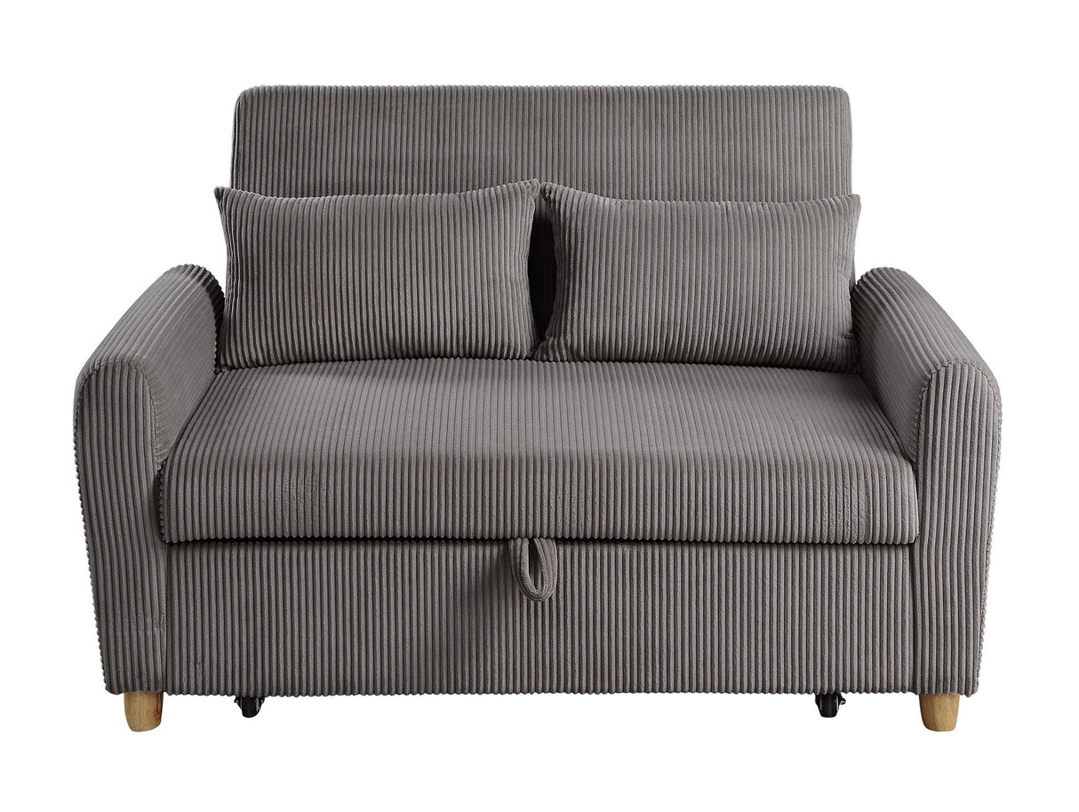 Justine - Convertible Sleeper Loveseat - Brown