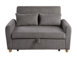 Justine - Convertible Sleeper Loveseat - Brown