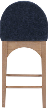 Waldorf - Chenille Stool With Natural Legs