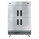 54 in. Commercial Stainless Steel Solid Half Door Reach-In Refrigerator 47 cu. ft. RIR-2D-SSHD
