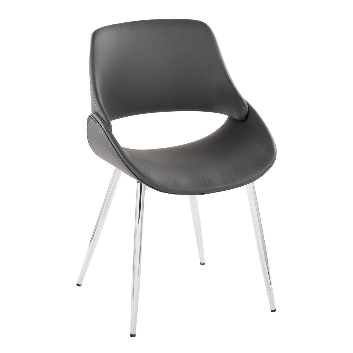 Fabrizzi - Mid-Century Modern Accent / Dining Chair (Set of 2) - Chrome Metal