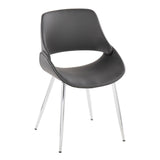 Fabrizzi - Mid-Century Modern Accent / Dining Chair (Set of 2) - Chrome Metal