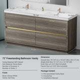 Bathin Freestanding Bathroom Vanity With Double Sinks, Bathroom Storage Vanity Cabinet With Stone Resin Countertop And Soft Close Drawers