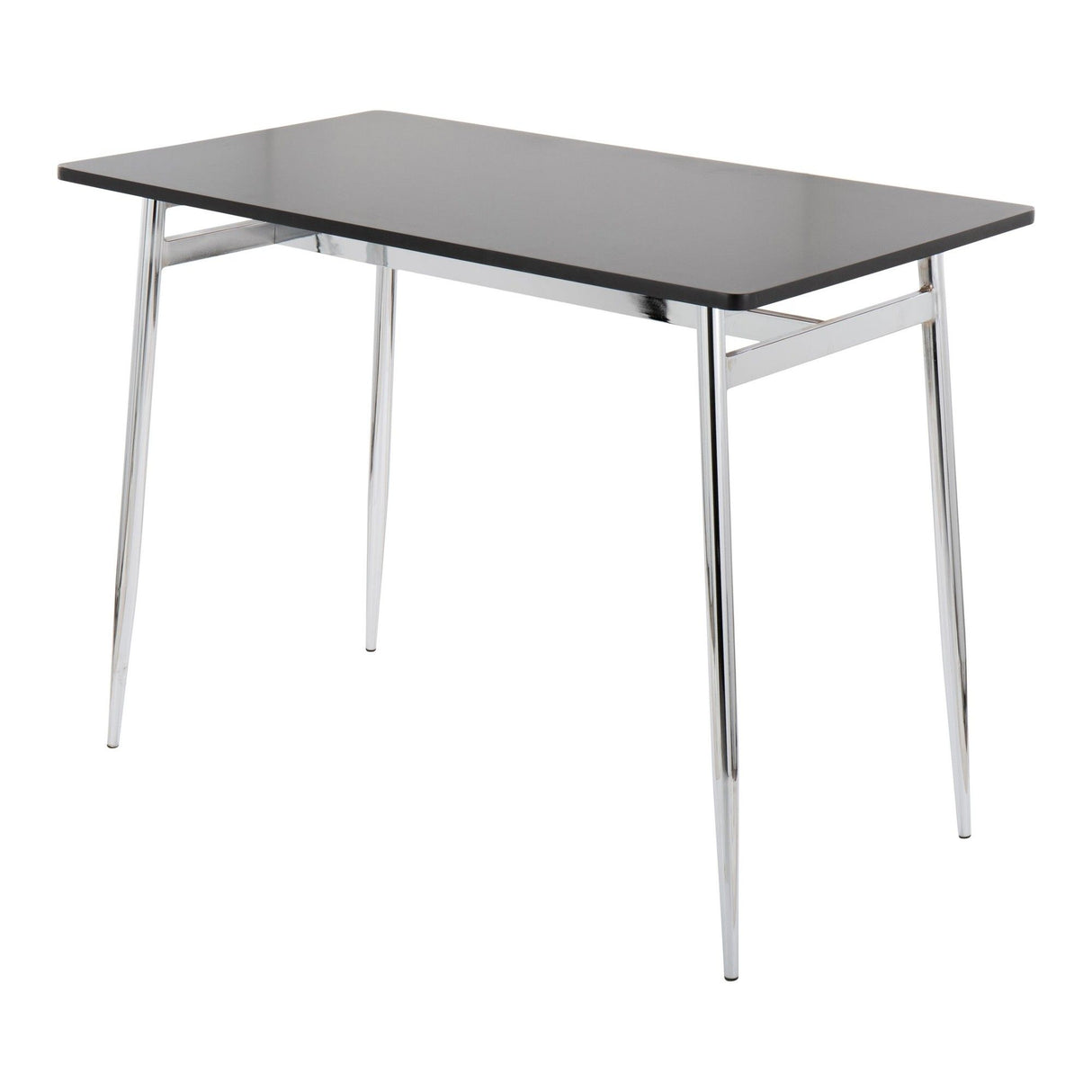 Marcel - Contemporary Counter Table - Chrome Metal And Black Wood