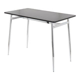 Marcel - Contemporary Counter Table - Chrome Metal And Black Wood