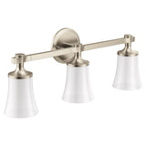 Flara Brushed nickel three globe bath light - (YB0363BN)