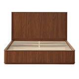 Wave Pattern Headboard Platform Bed Frame