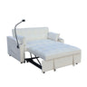 Modern Velvet Loveseat With Pullout Bed, Adjustable Reclining Backrest