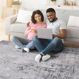 Marfi - 8' X 10' Abstract Area Rug - Ivory / Sand