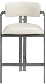 Aurum - Vegan Leather Upholstered Counter Stool With Gray Base