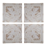 Distressed Wooden Square Wall Panels (Set of 4) - White