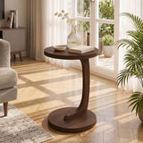 C - Shaped End Table With Sturdy Base