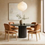 Navo - Faux Leather Upholstered Dining Chair - Natural Base
