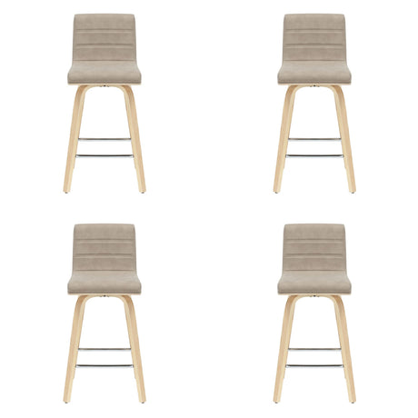 Vienna - 35.5" Swivel Counter Height Square Back Wood Bar Stool With Faux Leather Seat