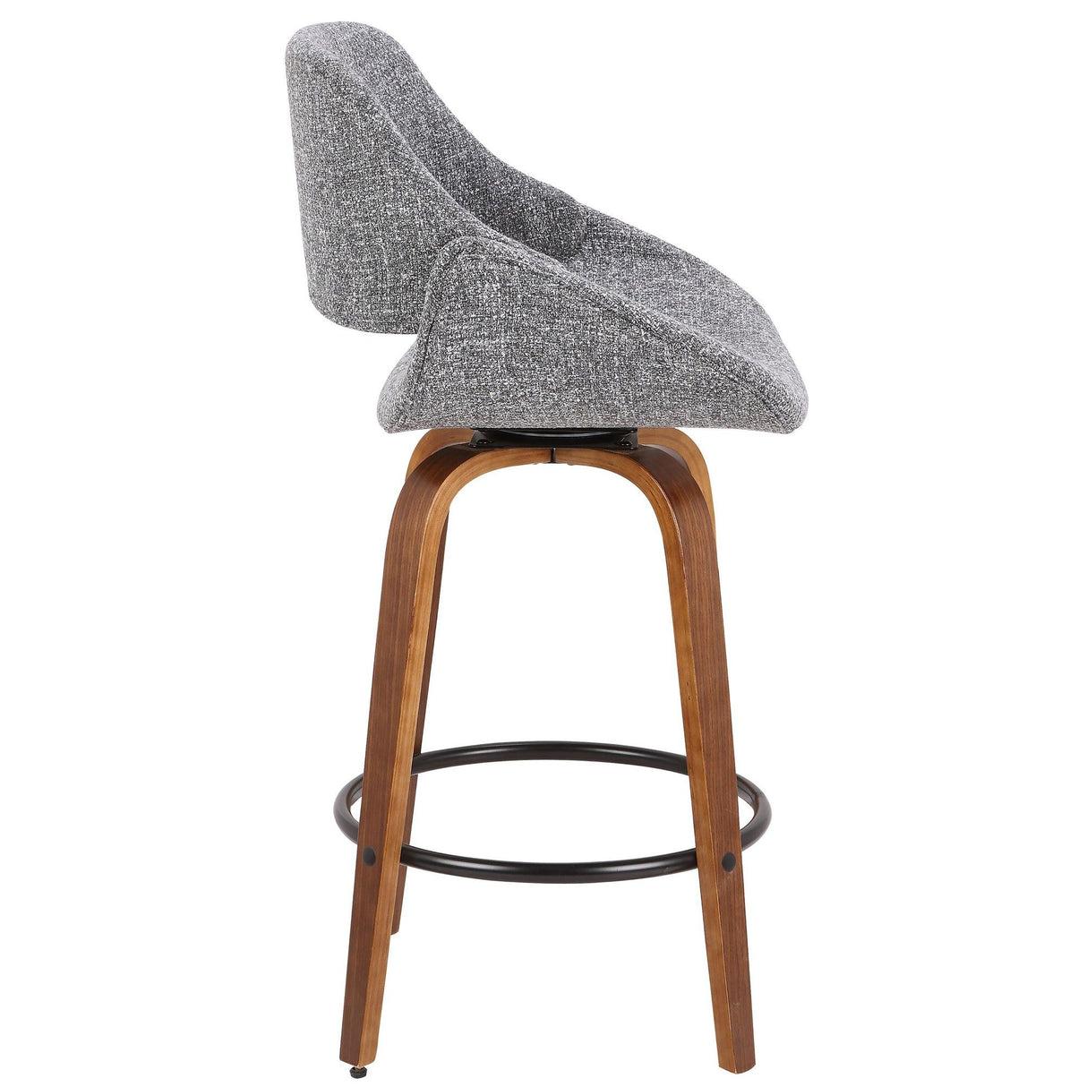 Fabrizzi - Mid-Century Modern Counter Stool - Walnut Frame