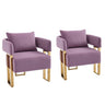 Modern Decorative Chair Teddy Fleece Upholstered And Metal Foot
