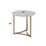 Zaidee - 23.5" End Table - Sintered Stone & Champagne