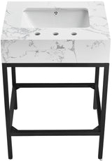 Marmo - Engineered Marble Bathroom Vanity With Black Base