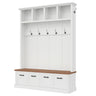 Hall Tree With Storage Bench Mudroom Coat Rack With 6 Hooks