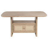 Kailani - Cane Counter Height Storage Dining Table - Beige Oak