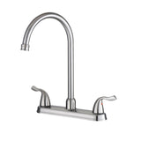 Stainless Steel Kitchen Sink Faucet With 2 Handles, 3 Hole Installation