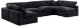 Comfy - 6 Piece Velvet Modular Armless Sectional